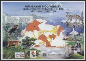 BHUTAN, HIMALAYAN BIODIVERSITY / ANIMALS MNH SOUVENIR SHEET