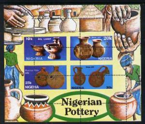 Nigeria 1990 Pottery m/sheet with horiz & vert perfs ...