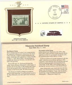 US #1106 MNH Minnesota Historic Stamp with discription card