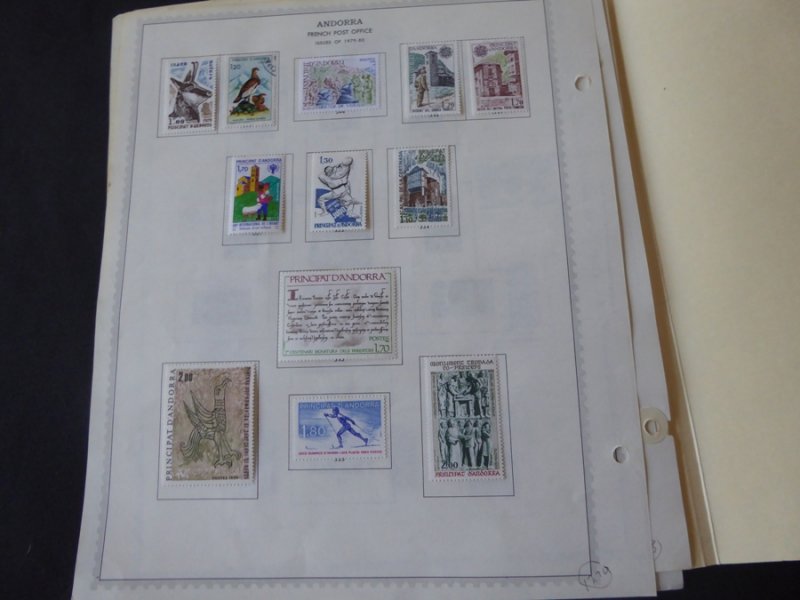 French Andorra 1972-1980 Stamp Collection on Alb Pgs