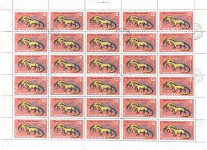 SA22m North Vietnam 1965 Animals - Yellow-throated marten used full sheet