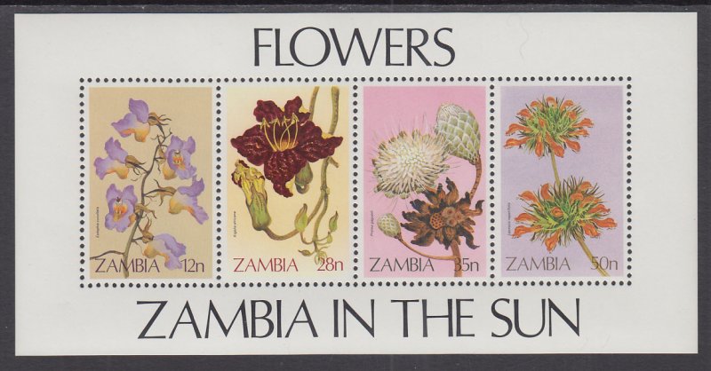Zambia 283a Flowers Souvenir Sheet MNH VF