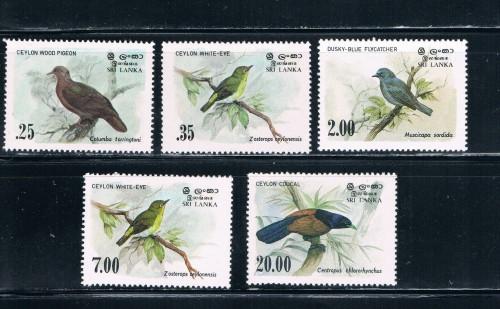 Sri Lanka 691-94;877 Set MNH Birds (S0142)