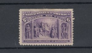 USA 1893 6c Columbus at Barcelona Sc#235 MH JK7245