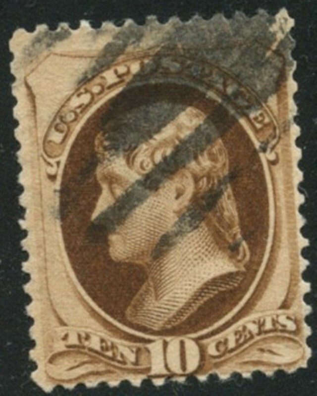 US Sc#187 1879 10c Brown ABN No Secret Mark Fine Centered & Sound Used