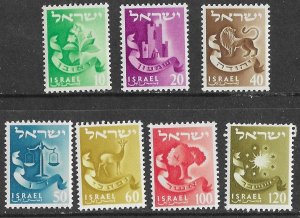 Israel # 133-136B  Twelve Tribes, reissued unwmk.(7) Mint NH