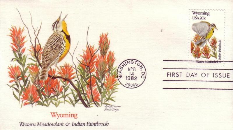 US Sc# 1953 / 2002 FDC's State Birds & Flowers Complete UXZ