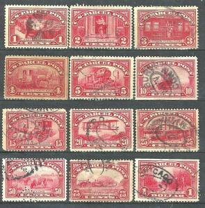 Q1-Q12 US  PARCEL POST CARMINE ROSE SET-USED-N/G-FINE