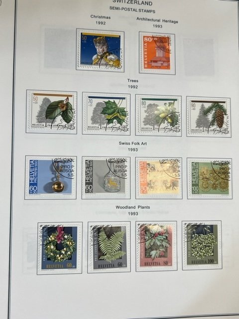 Switzerland collection semi-postals 1990-1999 mixed MH and used