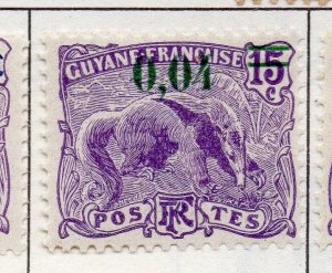French Guiana 1912 Early Issue Fine Mint Hinged 4c. Surcharged 177912