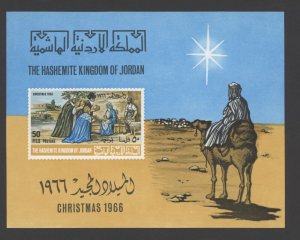 1966 JORDAN Scott #533C Christmas Souvenir Sheet MNH