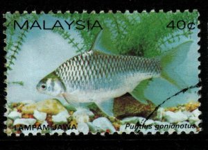 MALAYSIA SG262 1983 40c FRESHWATER FISH FINE USED