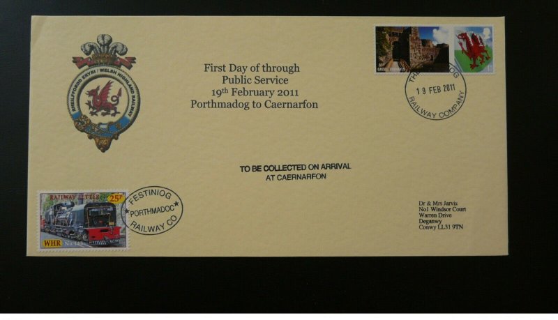 railroads train Festiniog Railway letter cover Great Britain 2011