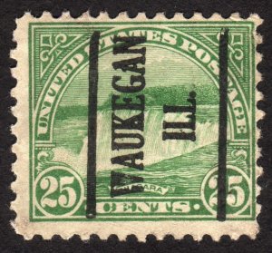 1922, US 25c, Used, Waukegan precancel, Sc 568