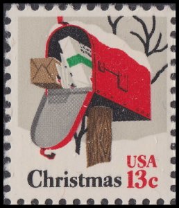 1977 Christmas Mailbox Single 13c Postage Stamp, Sc 1730, MNH, OG