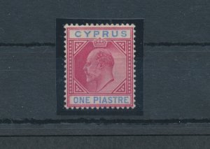1902-04 Cipro, Stanley Gibbons #52 - 1 Carmine and blue plates - MH*
