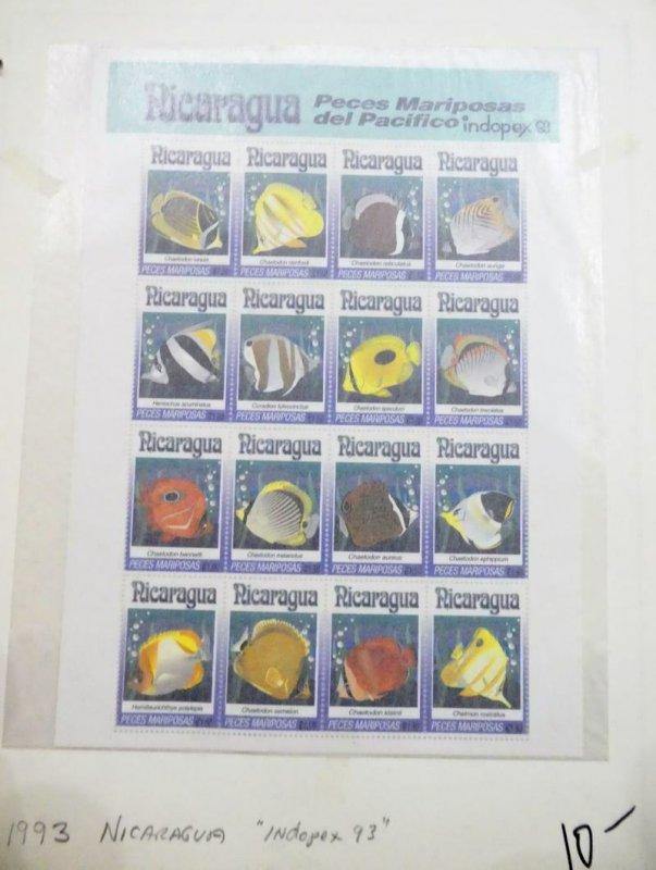 EDW1949SELL : NICARAGUA Beautiful collection of all VF MNH Full Shtlts. Cat $220