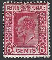 Ceylon #198 Mint Hinged KEVII Single