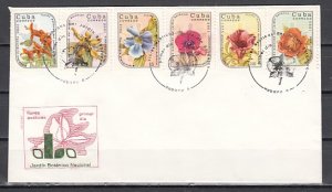 Cuba, Scott cat. 2836-2841. Exotic Flowers Issue. First day cover.