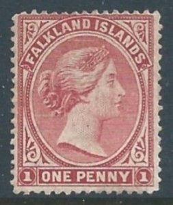 Falkland Islands #12 Mint No Gum 1p Queen Victoria - Orange Red