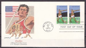 United States, Scot cat 1790. Olympics-Javelin. First day cover. ^