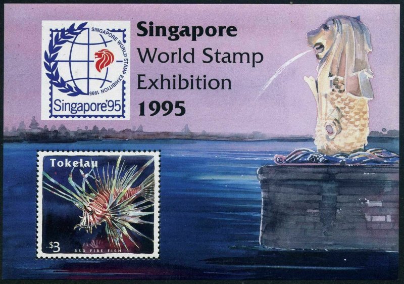 Tokelau 208-211, 212, MNH. Michel 214-217, 218 Bl.5. Reef fish. SINGAPORE-1995.