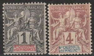 New Caledonia #40, 42   F-VF Unused CV $3.60 (A17667)