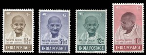 India #203-206 (SG 305-308) Cat£425, 1948 Ghandi, set of four, hinged