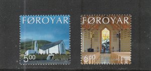 Faroe Islands  Scott#  424-425  MNH  (2002 Gota Church)