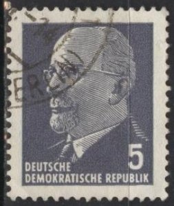 Germany DDR 582 (used cto) 5pf Walter Ulbricht, slate (1961)