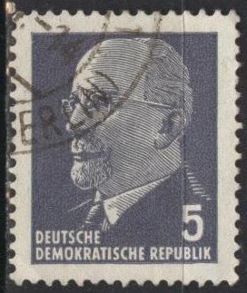 Germany DDR 582 (used cto) 5pf Walter Ulbricht, slate (1961)