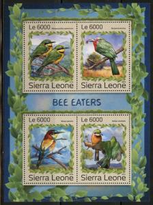 SIERRA  LEONE 2016 BEE EATERS  SHEET  MINT NH