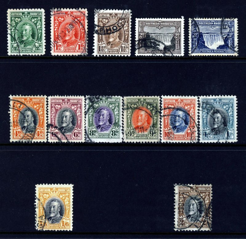 SOUTHERN RHODESIA King George V 1931-37 Definitive Part Set SG 15 to SG 25 VFU