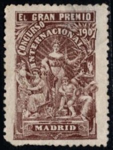 1907 Spain Poster Stamp El Gran Premio International Competition, Madrid