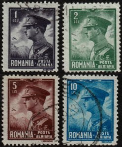 ✔️ ROMANIA 1930 KING CAROL II & AIRPLANE  SC. C13/C16 Mi.389/392 €32 [14.9.2]