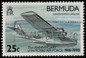 Bermuda 648 - Used - 25c RAF Consolidated Catalina (1993) (cv $0.85)