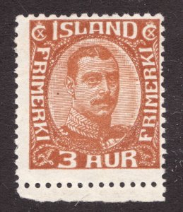 1921-25 Iceland Island - Sc #109 MH Frimerki, 3 aur postage stamp - cv $9