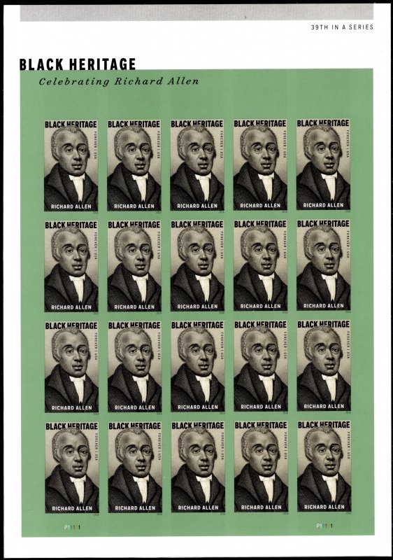 5056a MNH NDC/imperf pane Richard Allen, Black Heritage - No per item S&H fee