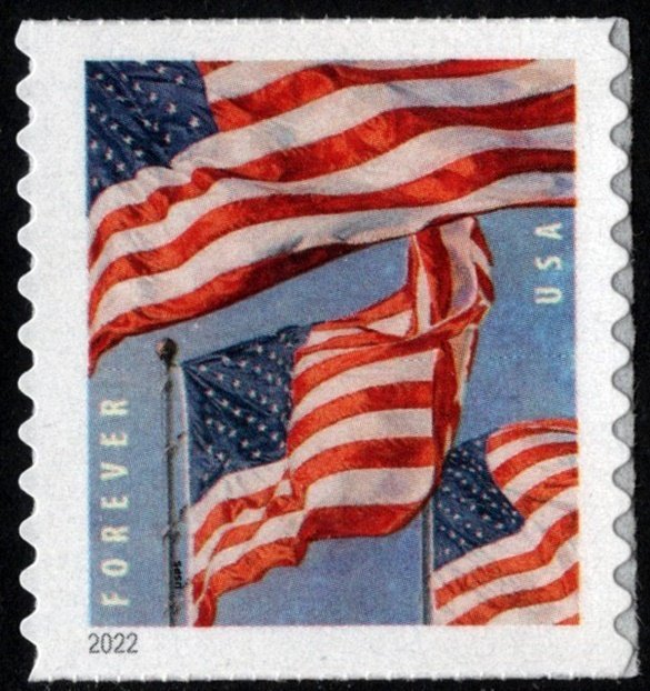 SC#5656 (Forever) U.S. Flags Coil Single: BCA (2022) SA