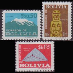 BOLIVIA 1978 - Scott# 616-8 Mountains Set of 3 NH