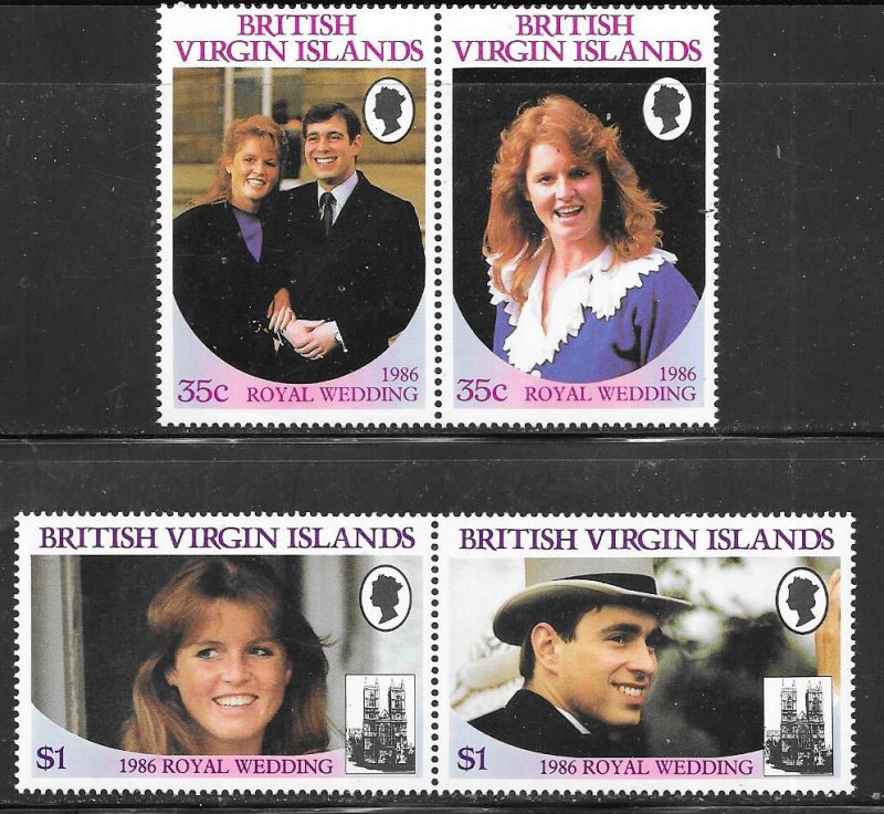 British Virgin Islands MNH 537-40 Royal Wedding Sarah Ferguson SCV 3.40