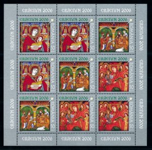 [101561] Romania 2006 Christmas stained windows Sheet MNH