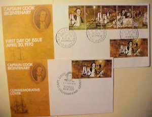 AUSTRALIA  FDC COOK 20 AP 1970 MELBOURNE ASLO 27 AP 1970 KURNELL