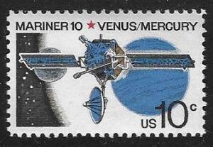 U.S.#1557 Mariner 10, Venus and Mercury 10c Single, MNH.