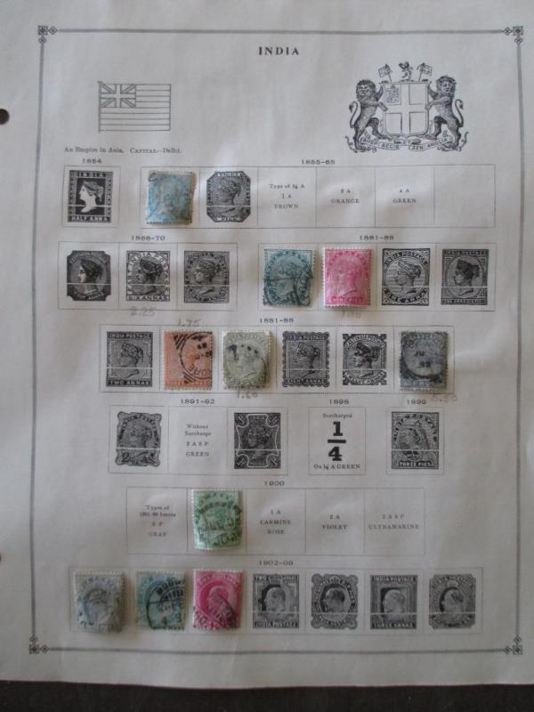 ~1855-1959 India On Scott Pages - See Description Photos - Unchecked - W41