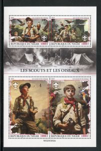 NIGER 2023 SCOUTS AND BIRDS SHEET MINT NEVER HINGED