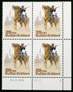 U.S.A. Sc#2818 BUFFALO SOLDIERS PLATE BLOCK of 4 (1994) MNH