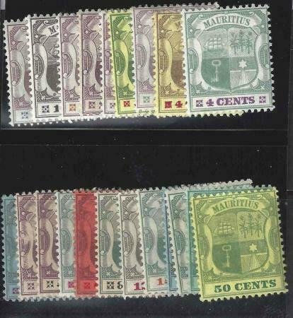 Mauritius 1895-1904 SC 91-111 MLH Set