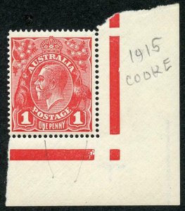 Australia SG21cVar 1d Carmine Variety Run N U/M