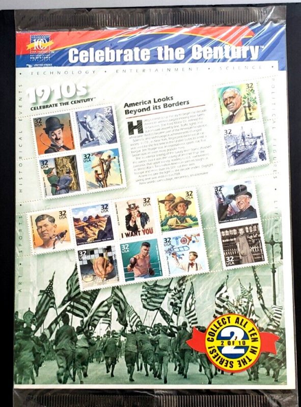 Scott #3183 32¢ 1910s Celebrate the Century Sheet of 15 Stamps - MNH-Orig. Pack.